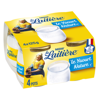 Image de Yaourts au lait entier Nature LA LAITIERE - 4 pots de