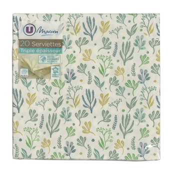 Image de U MAISON
Serviettes 3 Plis 40X40cm Bris
