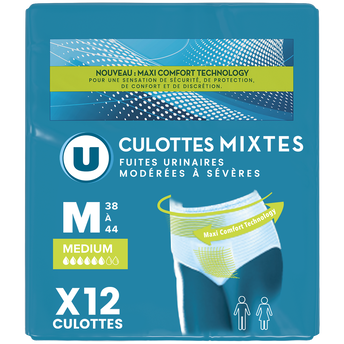 Image de U
Culottes incontinence pour adulte absorption maximale - taille M