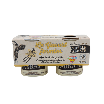 Image de Yaourt fermier brassé vanille naturelle au lait du jour FERME DE LA VIEILLE ABBAYE