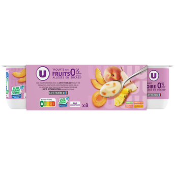 Image de U
Yaourt allégé en sucres aux fruits jaunes 0% de MG