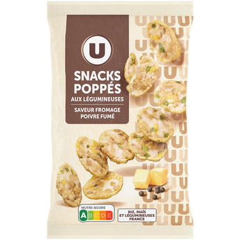 Image de U
Gâteau apéritif Snacks poppés saveur fromage & poivre fumé, sachet