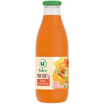 Image de U BIO
Pur jus d'orange carotte citron