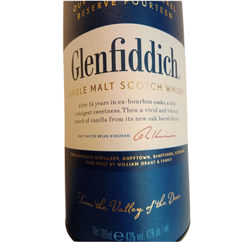 Image de Whisky Single Malt GLENFIDDICH Bourbon Barrel 14 ans, 43°