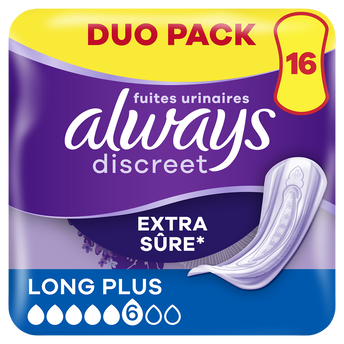 Image de Serviettes fuites urinaires ALWAYS DISCREET Long Plus