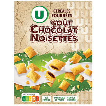 Image de U
Céréales fourrées au chocolat et noisettes  boîte de