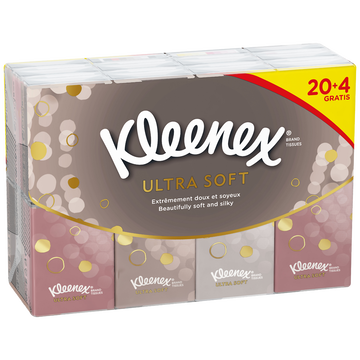 Kleenex Kleenex Mouchoirs Ultra Soft Étuis Mini X20+4 Gratuits