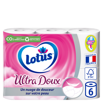 Image de Papier toilette ouaté ultra doux aqua-tube Lotus 2P x6