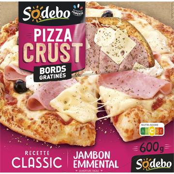 Sodeb'O Pizza Crust Classic Emmental Jambon Sodebo, 600g