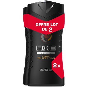 Axe Gel Douche Dark Temptation Axe, 2 Flacons De 250ml