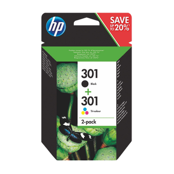 Image de Pack cartouches d'encre HP n°301 noire et