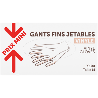 Image de Gants vinyle taille m PXM boîte de