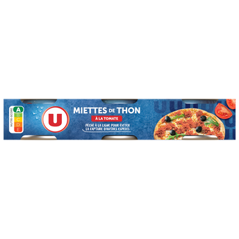 Image de U
Miettes de thon tomate pêché canne 3 boîtes