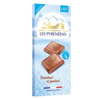 Image de Chocolat au lait Les Pyrénéens lait LINDT, Tablette de