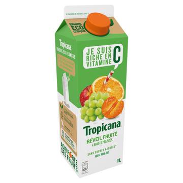 Jus d'oranges du Brésil sans pulpe Pure Premium TROPICANA, bouteille en  verre de 1l - Super U, Hyper U, U Express 