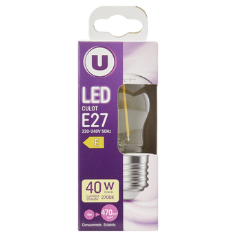 Image de U
Ampoule LED mini ronde 40w E27 transparent