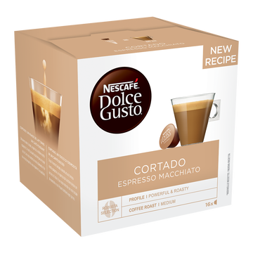 Nescafé Café Capsules Nescafe Dolce Gusto Espresso Macchiato Cortado - Compatible Dolce Gusto - X16