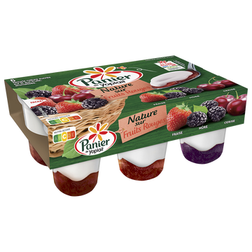 Yoplait Yrt Nature Sucré Sur Lit De Fruits Rouges Panier Yoplait, 6x140g