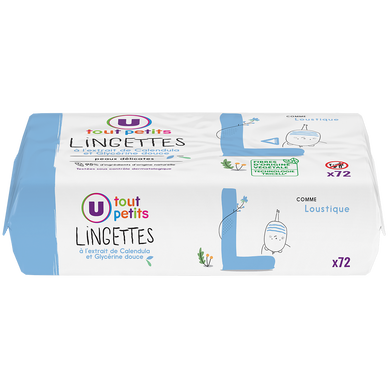 Lingettes pour bébé classique - 2 paquets de 72 lingettes - Super U, Hyper  U, U Express 