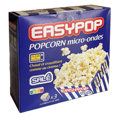 Pop-corn salé micro-ondable, sachet 3 x 100g - Super U, Hyper U, U Express  