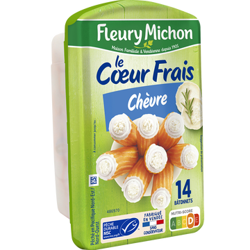 Fleury Michon Bâtonnets De Surimi Coeur De Chèvre Fleury Michon, X14 Soit 224g