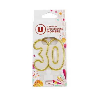 Image de U
Bougie anniversaire dorée chiffre