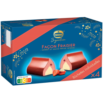Image de Bûchettes glacées signature façon fraisier x4 NESTLE