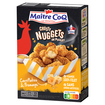 Image de Nuggets de poulet Crusty surgelés MAITRE COQ, Etui de