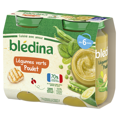 BLEDINA Petits pots 3 variétés de légumes dès 6 mois 4x200g pas cher 