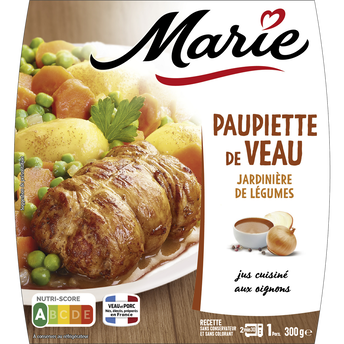 Image de Plat cuisiné individuel Paupiette de veau et jardinière de légumes MARIE