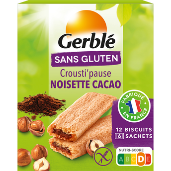 Image de Biscuits  Crousti' Pause Noisette Cacao Sans Gluten GERBLE  -  125