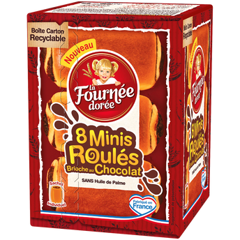 Image de 8 Mini roulés briochés chocolat LA FOURNEE DOREE