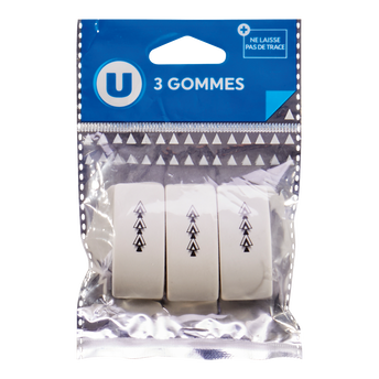 Image de U
Mini gomme en plastique blanc