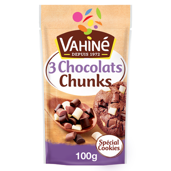 Image de Pépites de 3 chocolats Chunks VAHINE, sachet de
