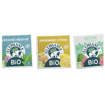 Image de Infusion bio verveine menthe ELEPHANT sachets pyramide x20 boîte