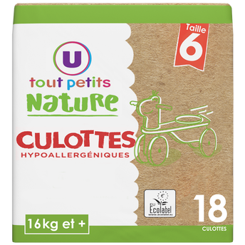 Image de U TOUT PETITS NATURE
Couches-Culottes bébé tailles 6 16kg