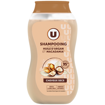 Image de U
Shampooing Cheveux secs, huile d'argan & macadamia