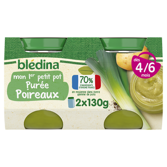 Image de Petits pots bébé purée poireaux dès 4 mois BLEDINA