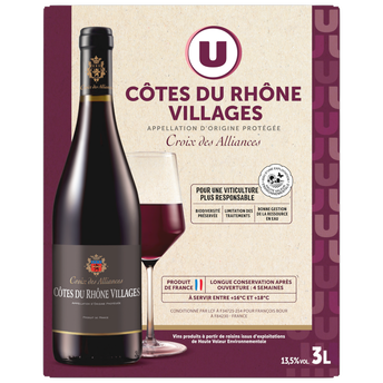 Image de U
Vin rouge AOP Côtes du Rhone Villages Croix des Alliances fontaine à vin
