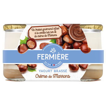 Image de Yaourts brassés crème de marrons - 2 pots de