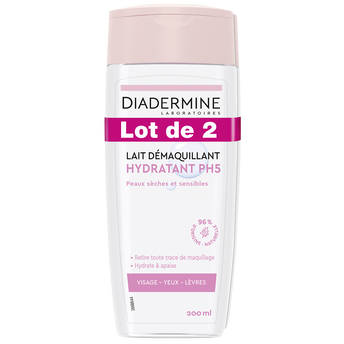 Image de Lait démaquillant hydratant DIADERMINE, 2 flacons de
