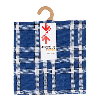 Image de Lot de 2 serviettes de table carreaux normand