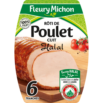 Image de Rôti de poulet Halal FLEURY MICHON, 6 tranches