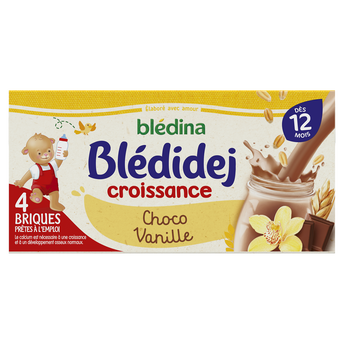 Image de Lait et céréales bébé chocolat vanille dès 12 mois BLEDIDEJ BLEDINA