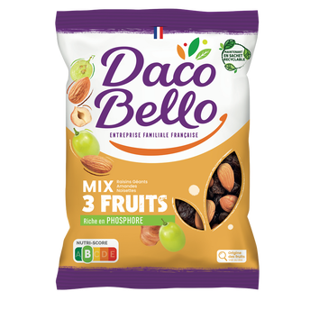 Image de Mélange de 3 Fruits secs, DACO BELLO sachet