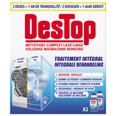 Destop Nettoyant Complet Lave Linge Désinfectant 2x250ml : :  Epicerie