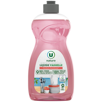 Image de U NATURE
Liquide vaisselle parfum framboise et fleur de cerisier  flacon de