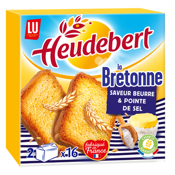 Image de Biscottes La Bretonne Saveur beurre et sel HEUDEBERT - Paquet de 32 tranches