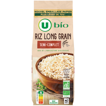 Image de U BIO
Riz long semi-complet étuvé 10 minutes paquet de
