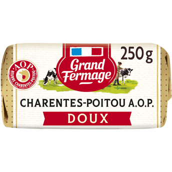 Image de Beurre doux extra fin AOP moulé de Charentes Poitou 82% de matière grasse GRAND FERMAGE